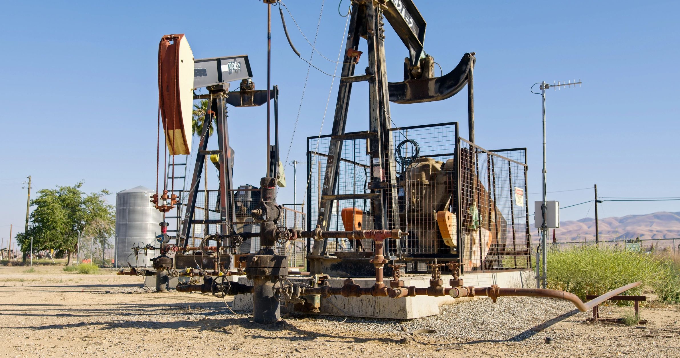 Industrial lubrication equipment in an oilfield setting