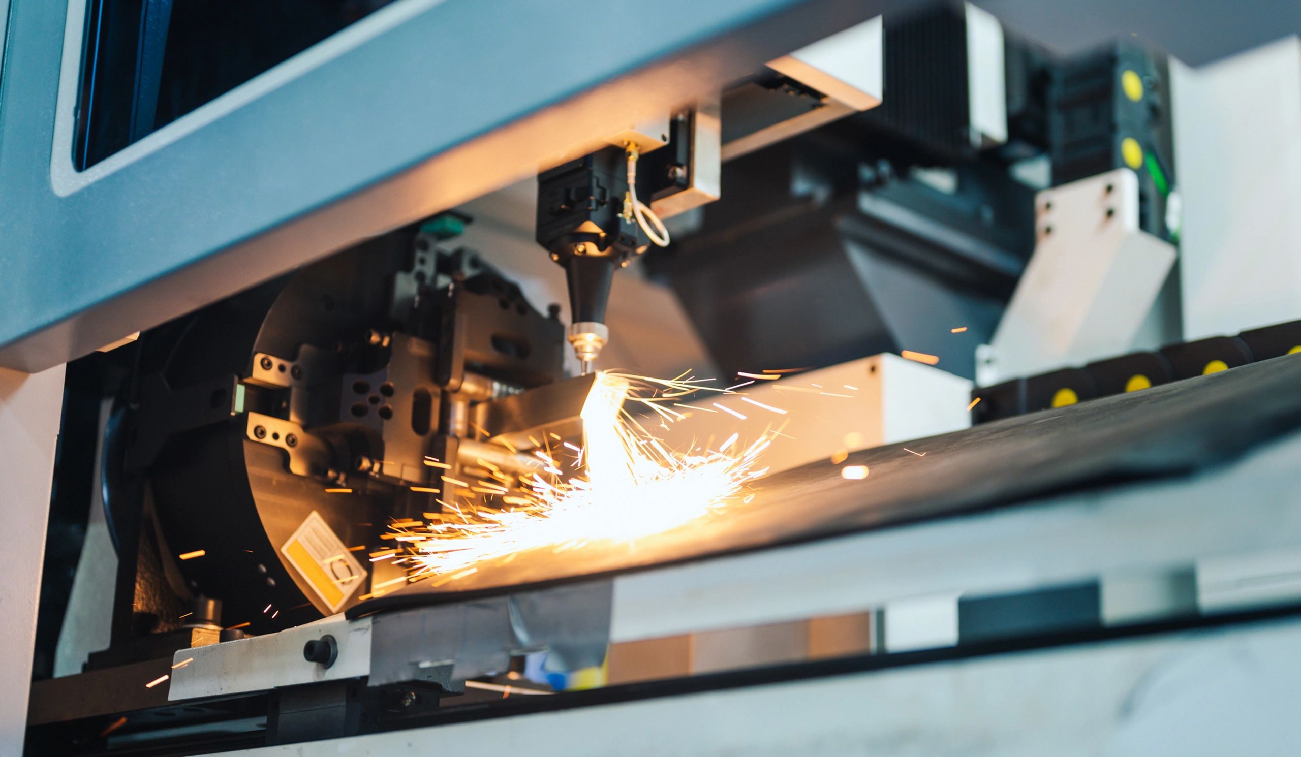 Automated industrial machine in a manufacturing facility